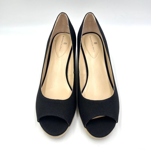 Bandolino Womens Size 8.5 Nuri Black‎ Canvas Espadrilles Wedges Shoes - Picture 2 of 15